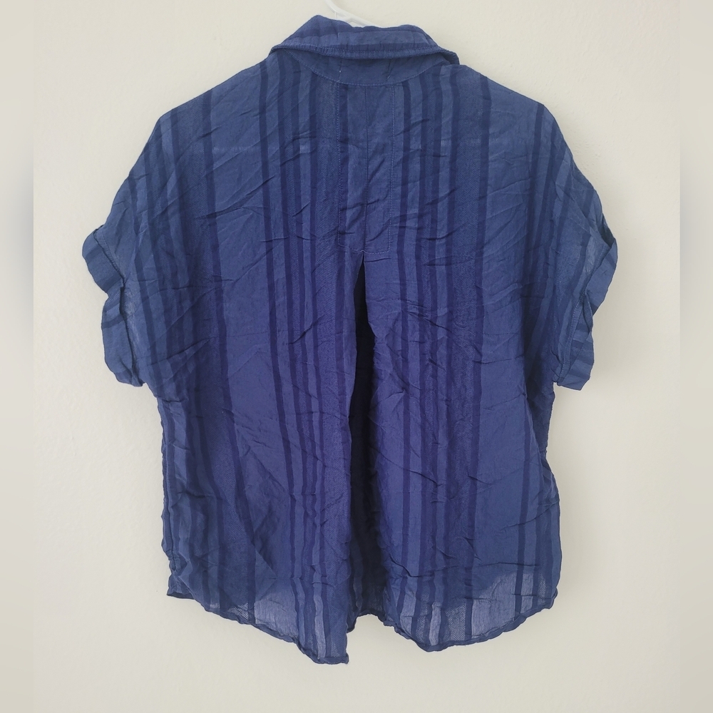 Cloth & Stone Anthopologie Navy Shirt Size M - Picture 6 of 7